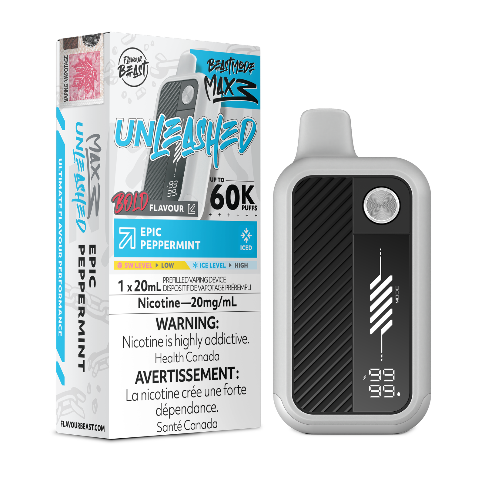 [ONT] Flavour Beast Unleashed - Beast Mode MAX 3 - Rechargeable Disposable - 60k Puffs