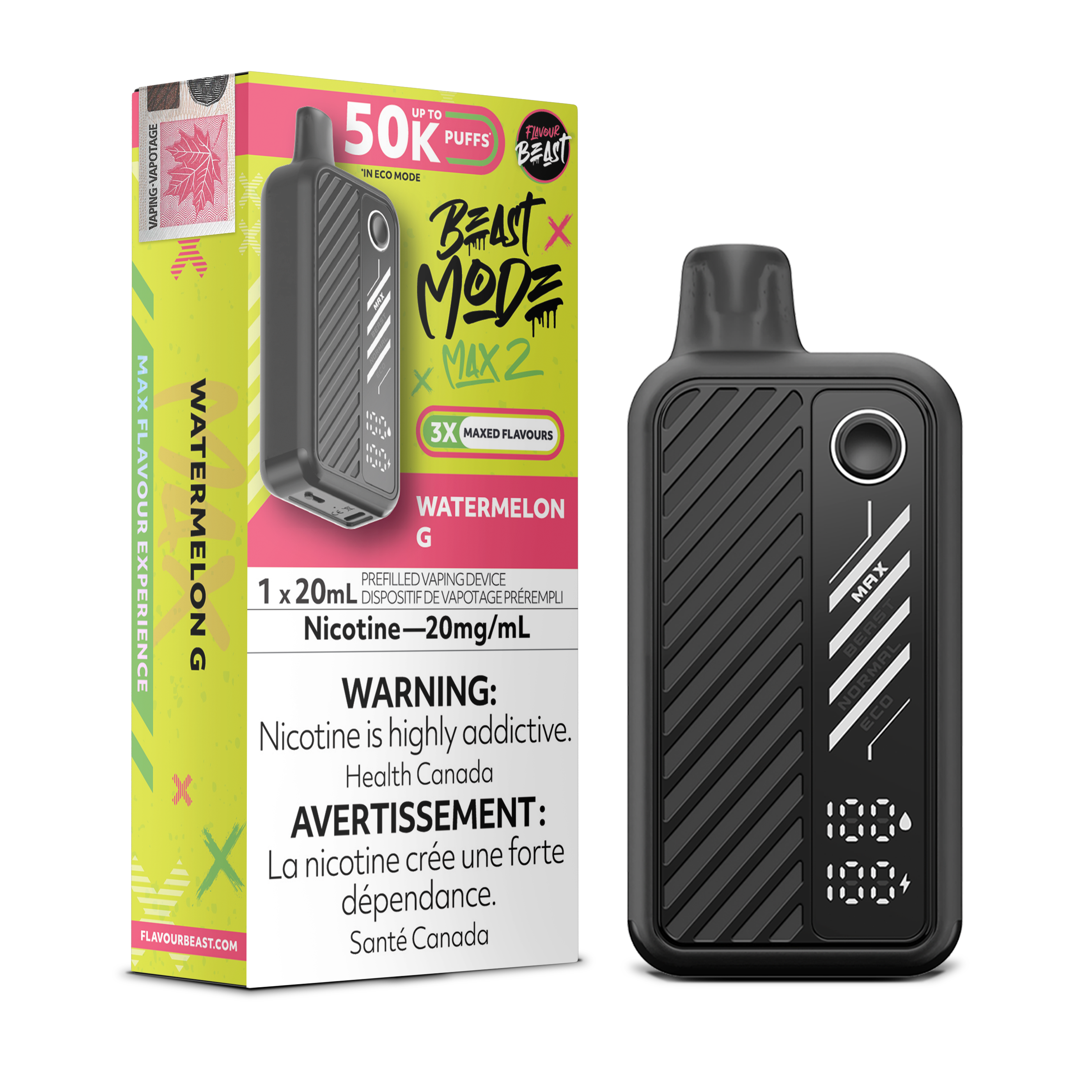 Flavour Beast - Beast Mode MAX 2 - Rechargeable Disposable - 50k Puffs [ONTARIO]