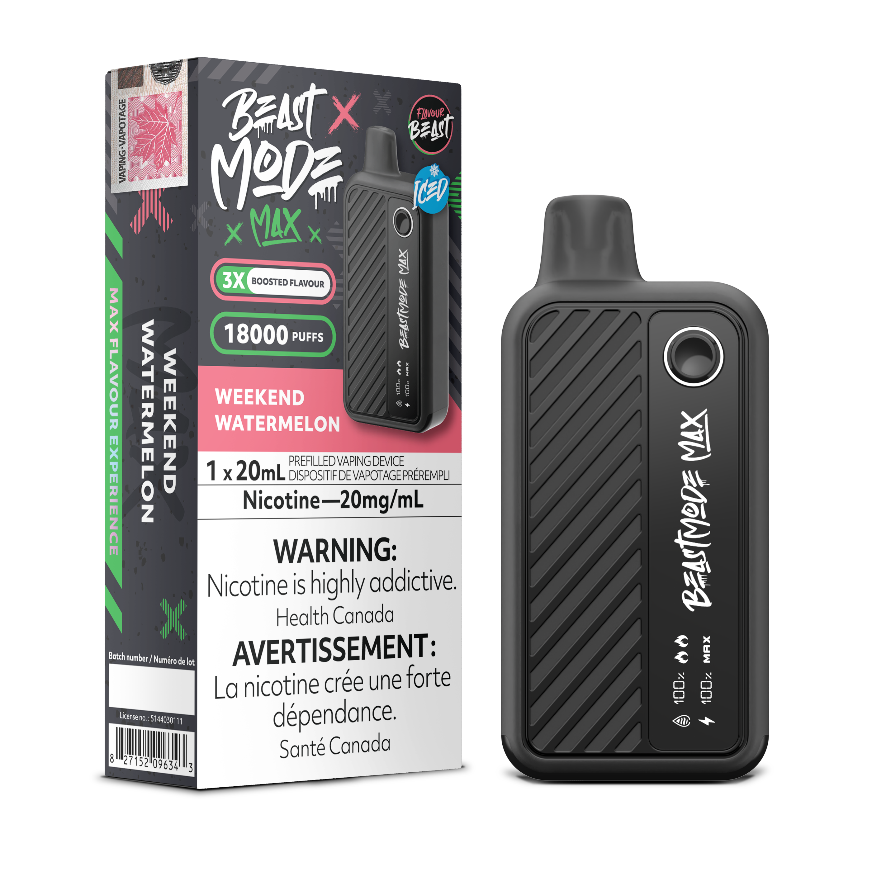 Flavour Beast - Beast Mode MAX - Rechargeable Disposable - 18k Puffs [ONTARIO]