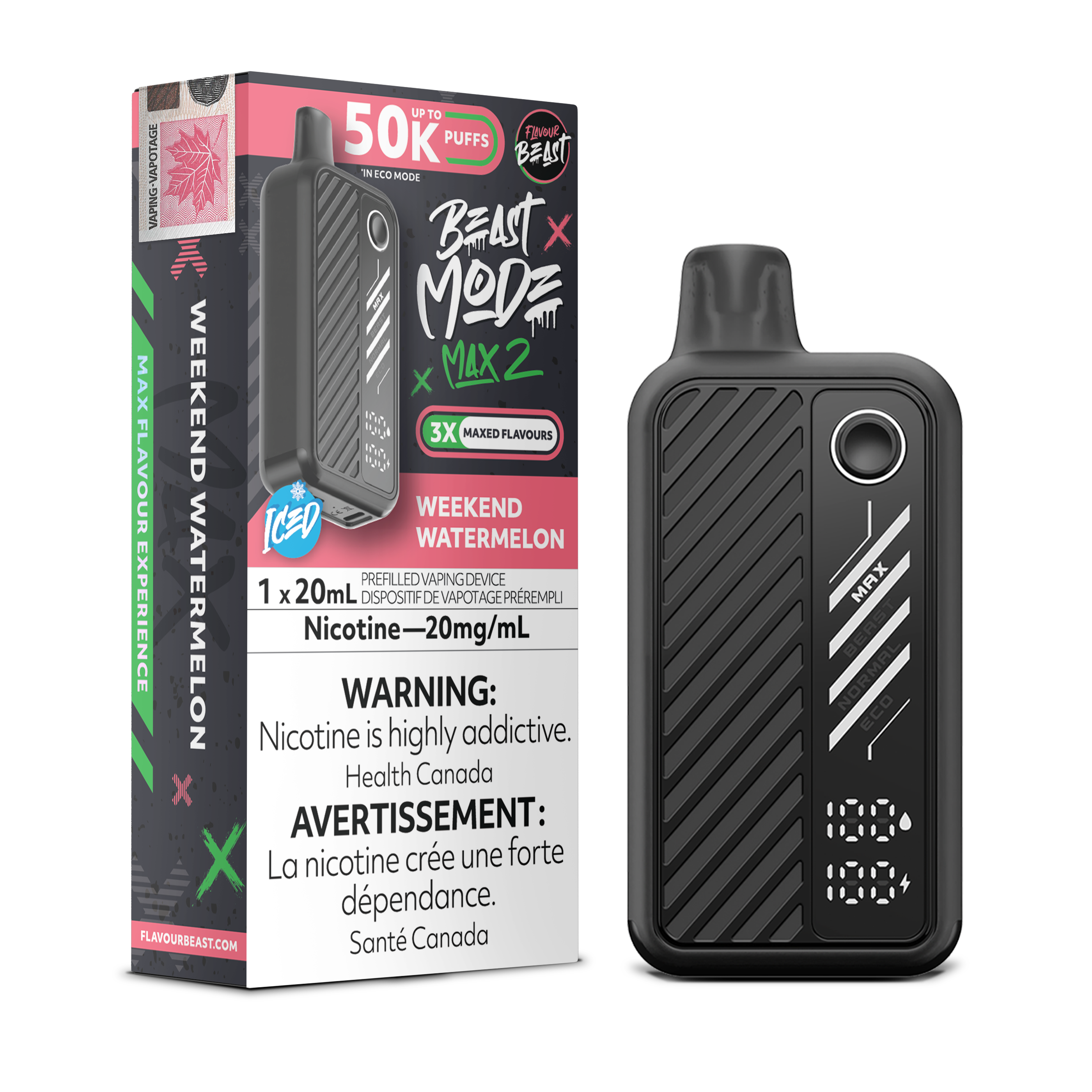 Flavour Beast - Beast Mode MAX 2 - Rechargeable Disposable - 50k Puffs [ONTARIO]