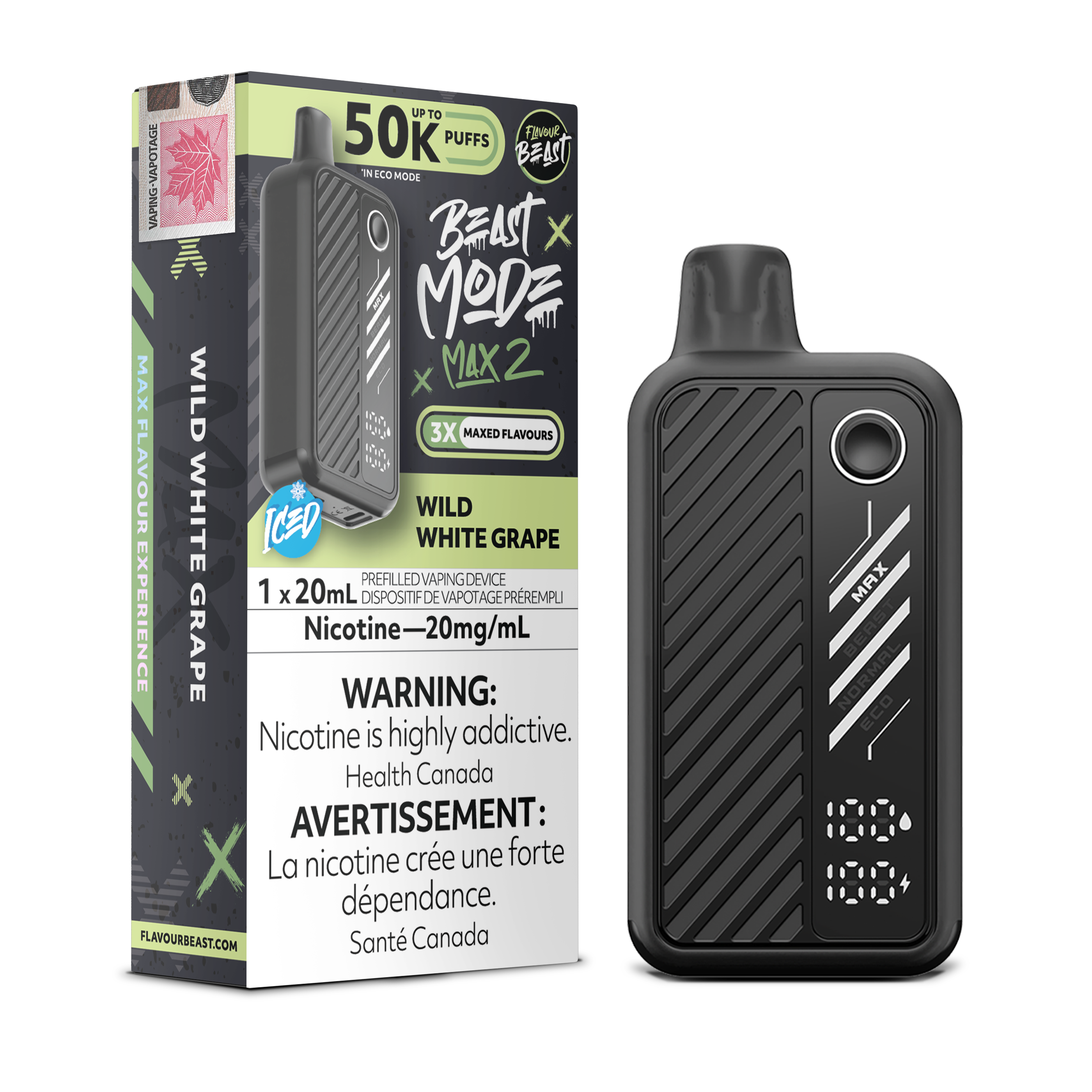 Flavour Beast - Beast Mode MAX 2 - Rechargeable Disposable - 50k Puffs [ONTARIO]