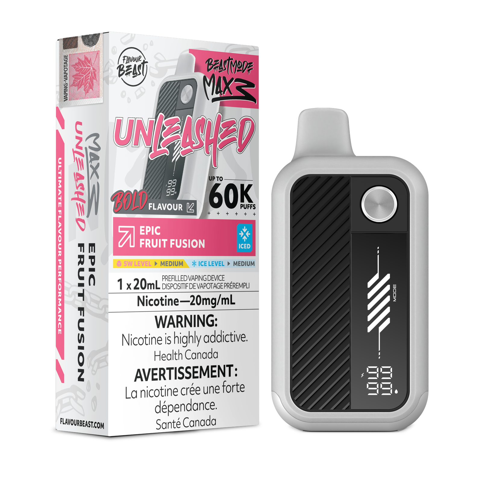 [ONT] Flavour Beast Unleashed - Beast Mode MAX 3 - Rechargeable Disposable - 60k Puffs