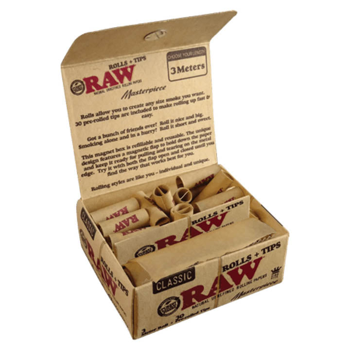 RAW Papers on a Roll - Masterpiece King Size with Tips