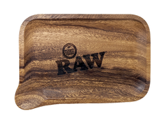 Raw Wooden Rolling Tray with Por Spout