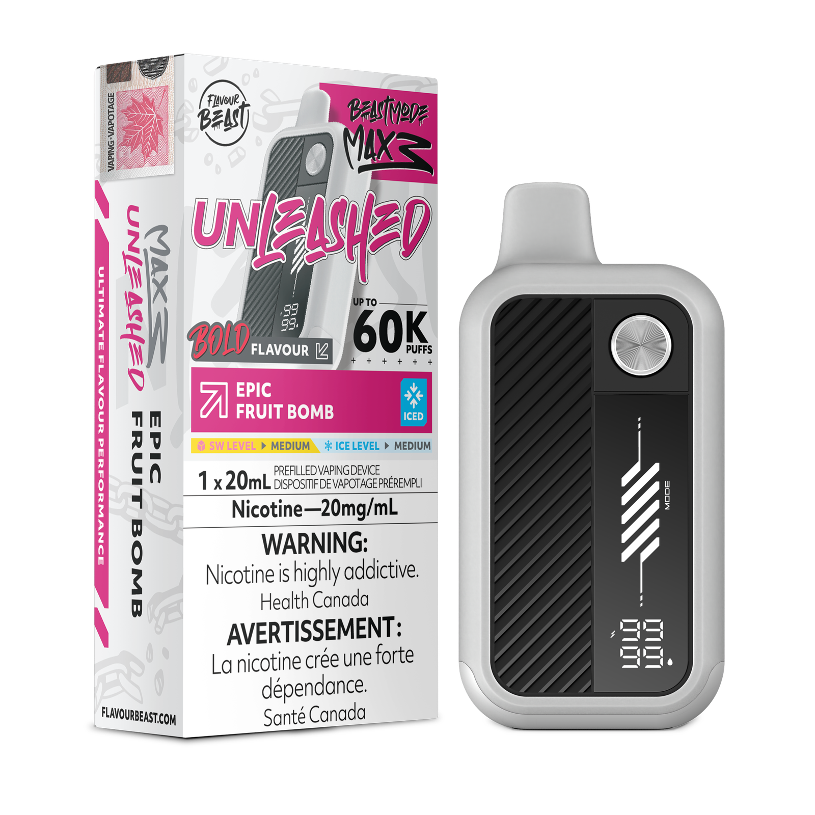 [ONT] Flavour Beast Unleashed - Beast Mode MAX 3 - Rechargeable Disposable - 60k Puffs