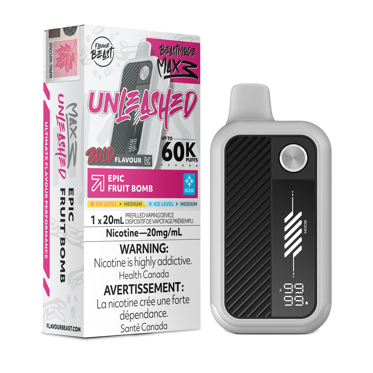 [ONT] Flavour Beast Unleashed - Beast Mode MAX 3 - Rechargeable Disposable - 60k Puffs